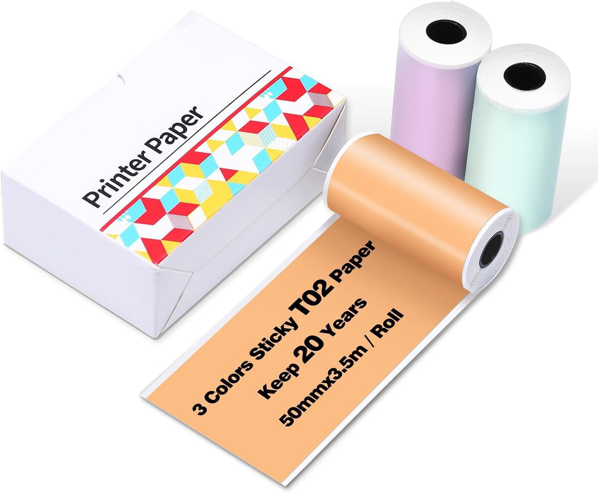 Ponek T02 mini sticker printer paper front view