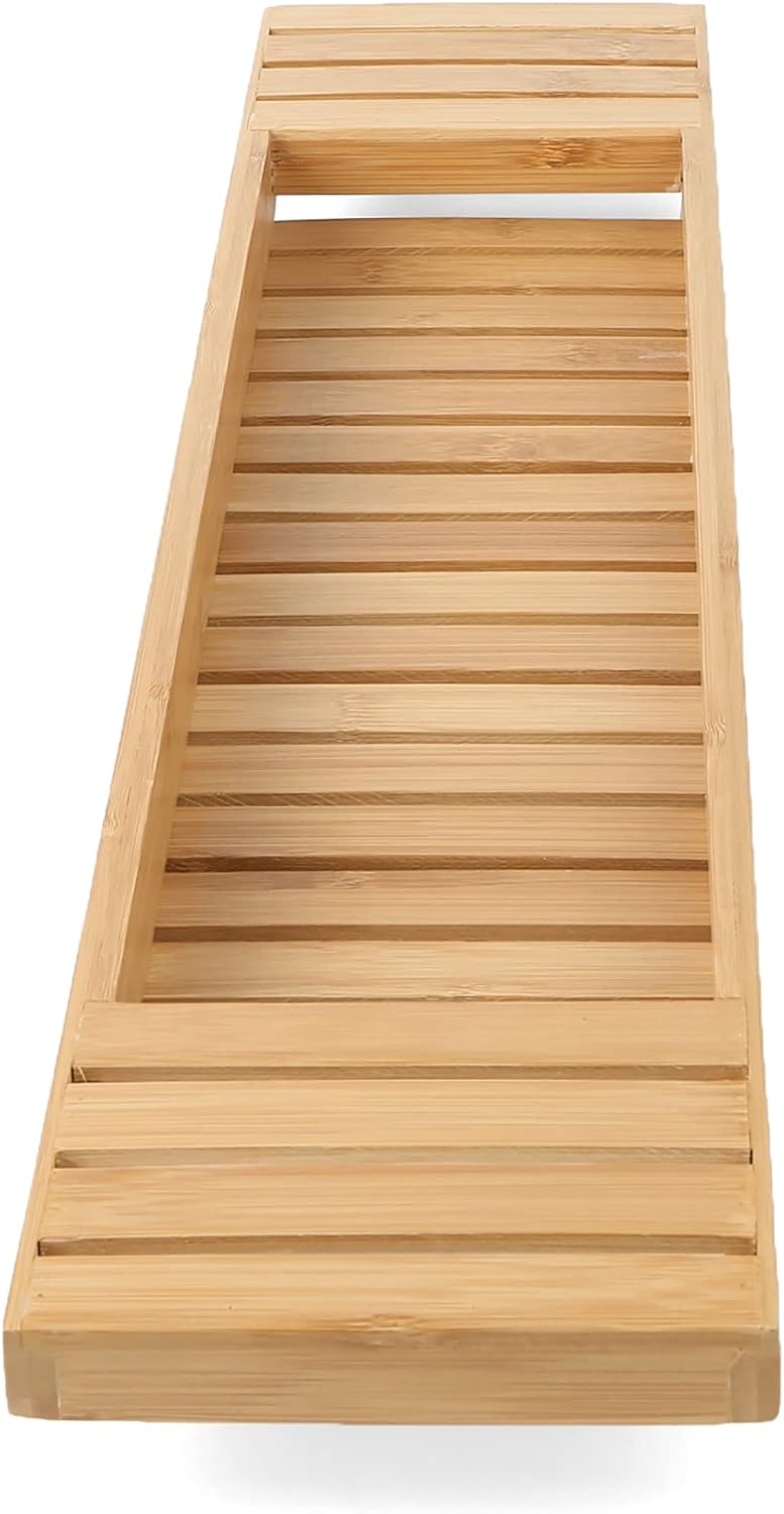 Mind Reader bamboo shower shelf packaging view