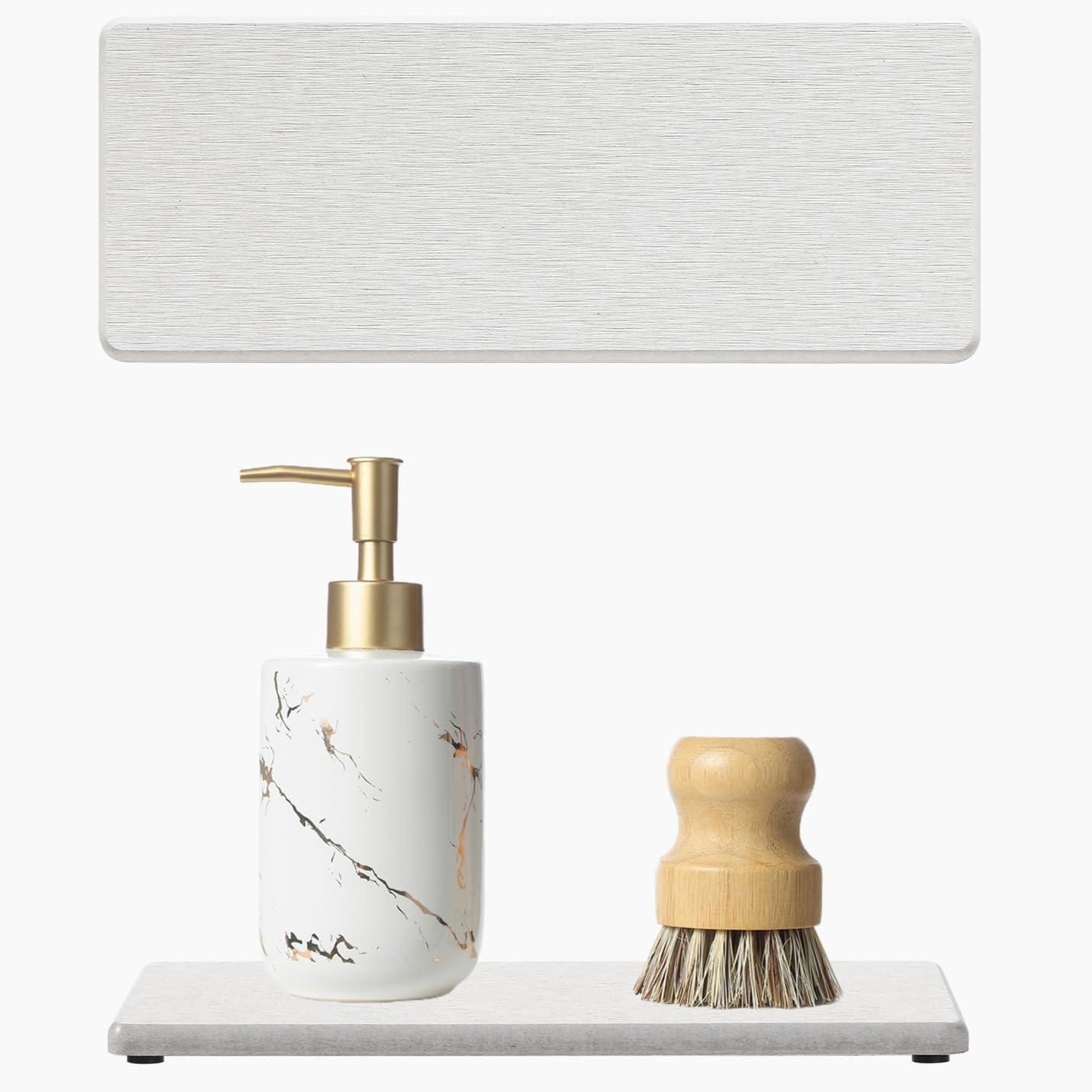 Razborci diatomite stone sink drying tray set front view