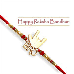 Traditional red and gold moli thread rakhi band