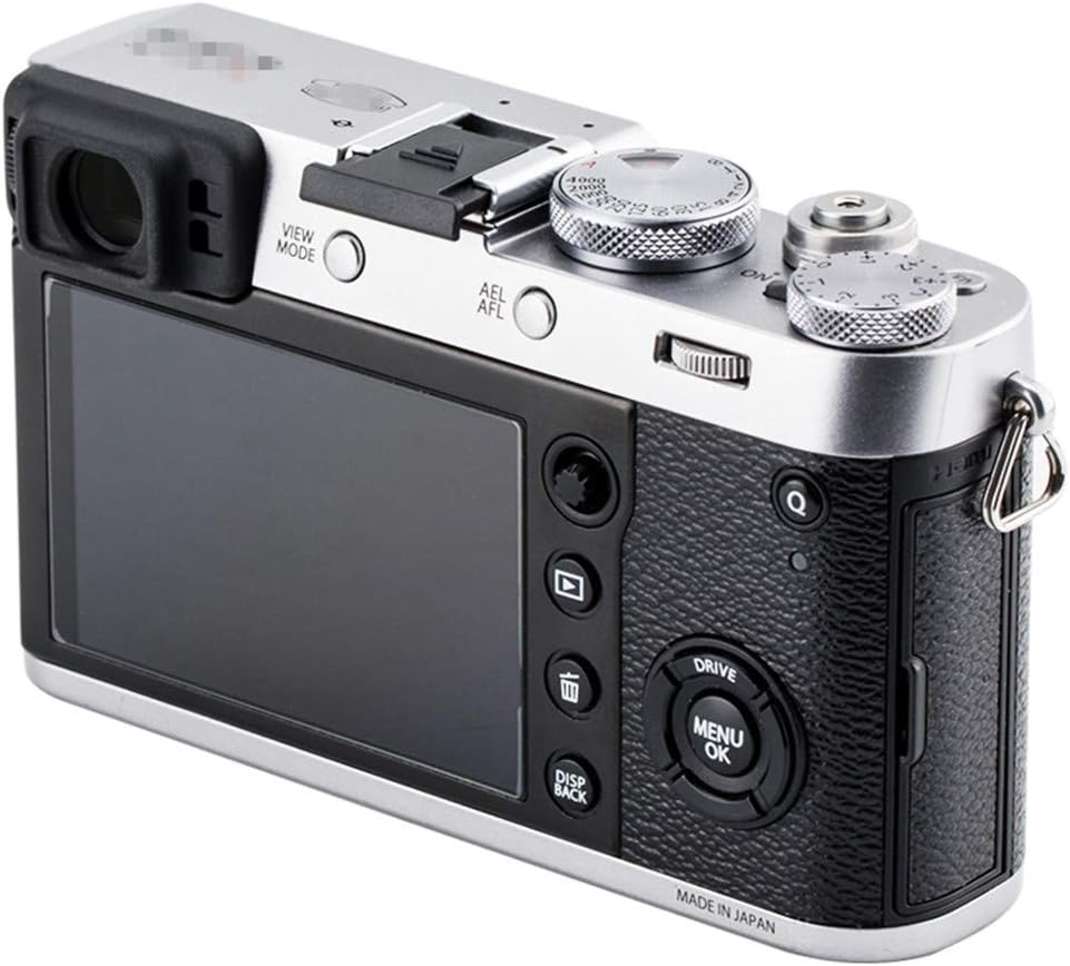 Low profile hot shoe cover installed on Fujifilm X series body
