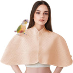 ZYPHOLIE parrot shoulder protector front view showing the light yellow cotton quilted design.