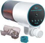 AQQA Automatic Fish Feeder front view showcasing the digital programmable timer control panel