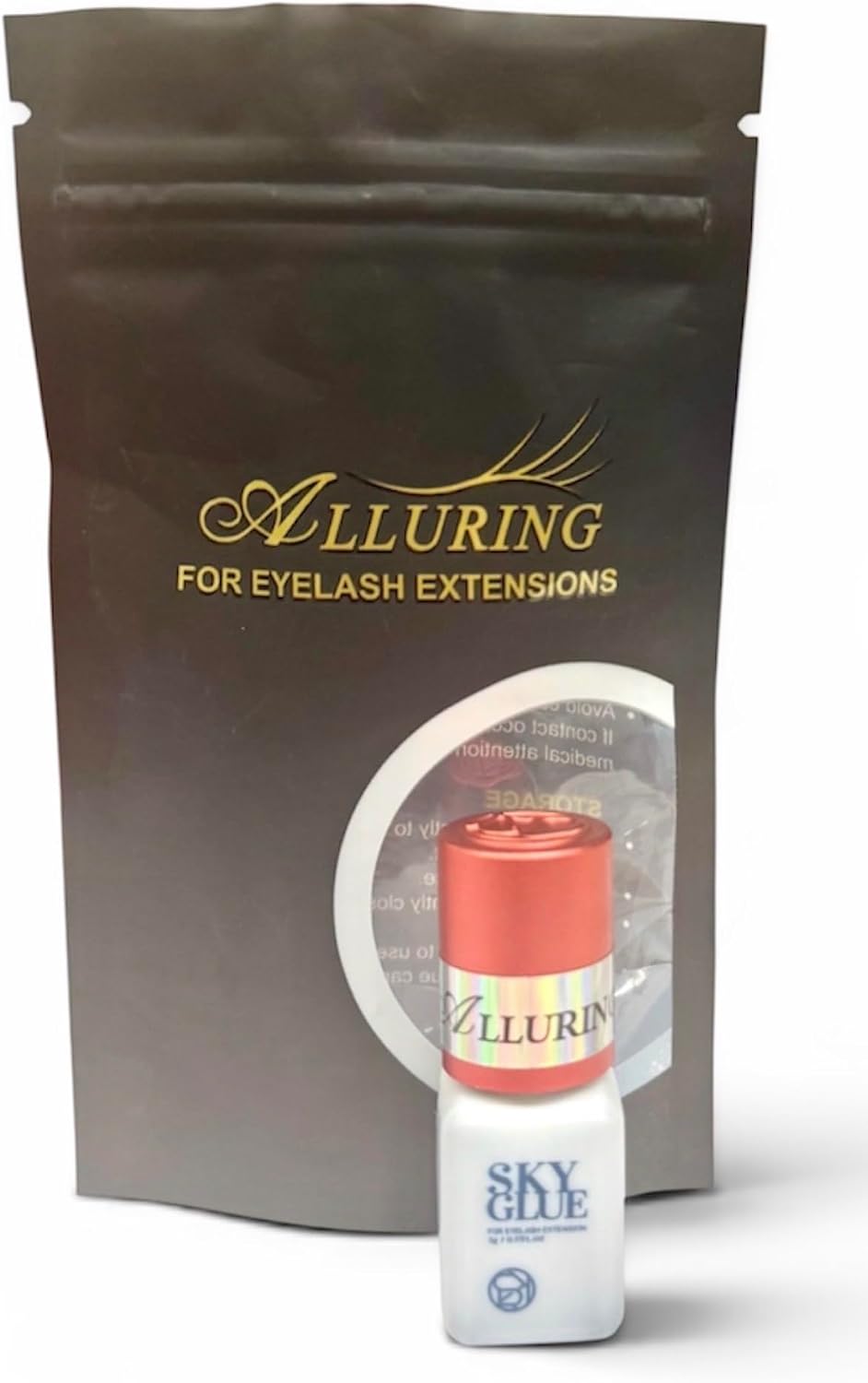 Alluring professional black lash glue package and details