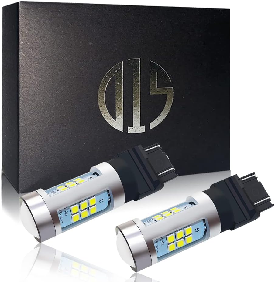 D15 Lighting WT21W LED bulbs twin pack front view showing projector lens