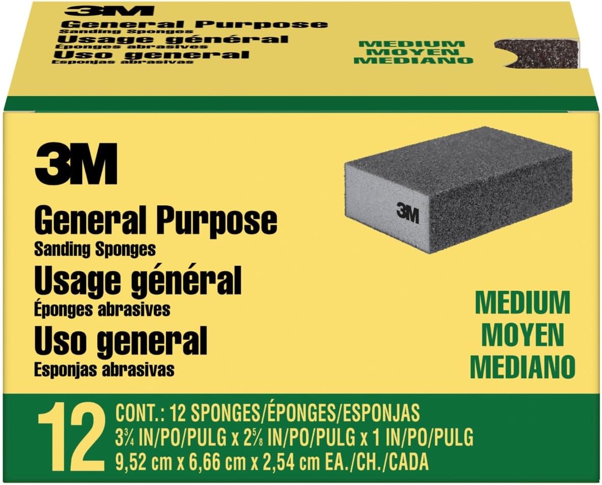 3M sanding sponge side view highlighting flexible foam material