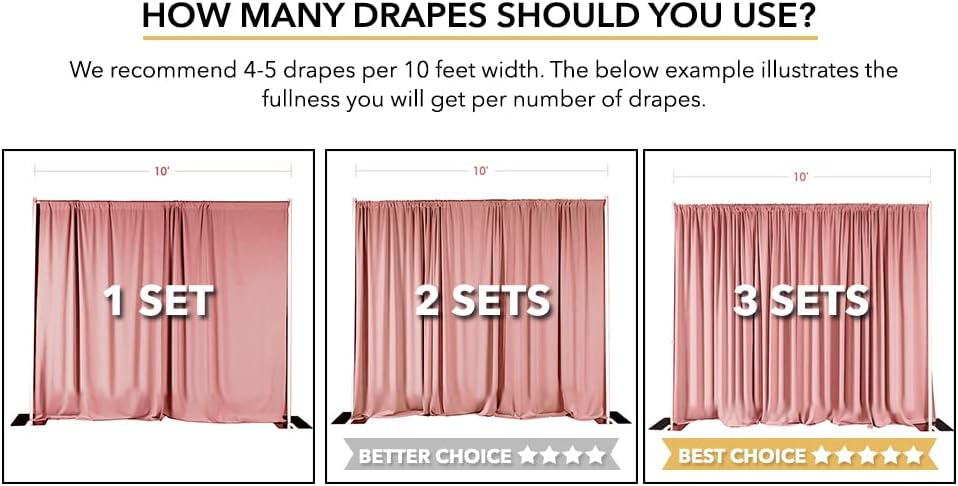 Wrinkle resistant unlined red polyester fabric panels hanging elegantly on a professional background support system