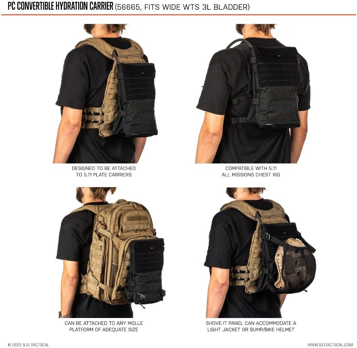 5.11 tactical rucking hydration backpack angle view