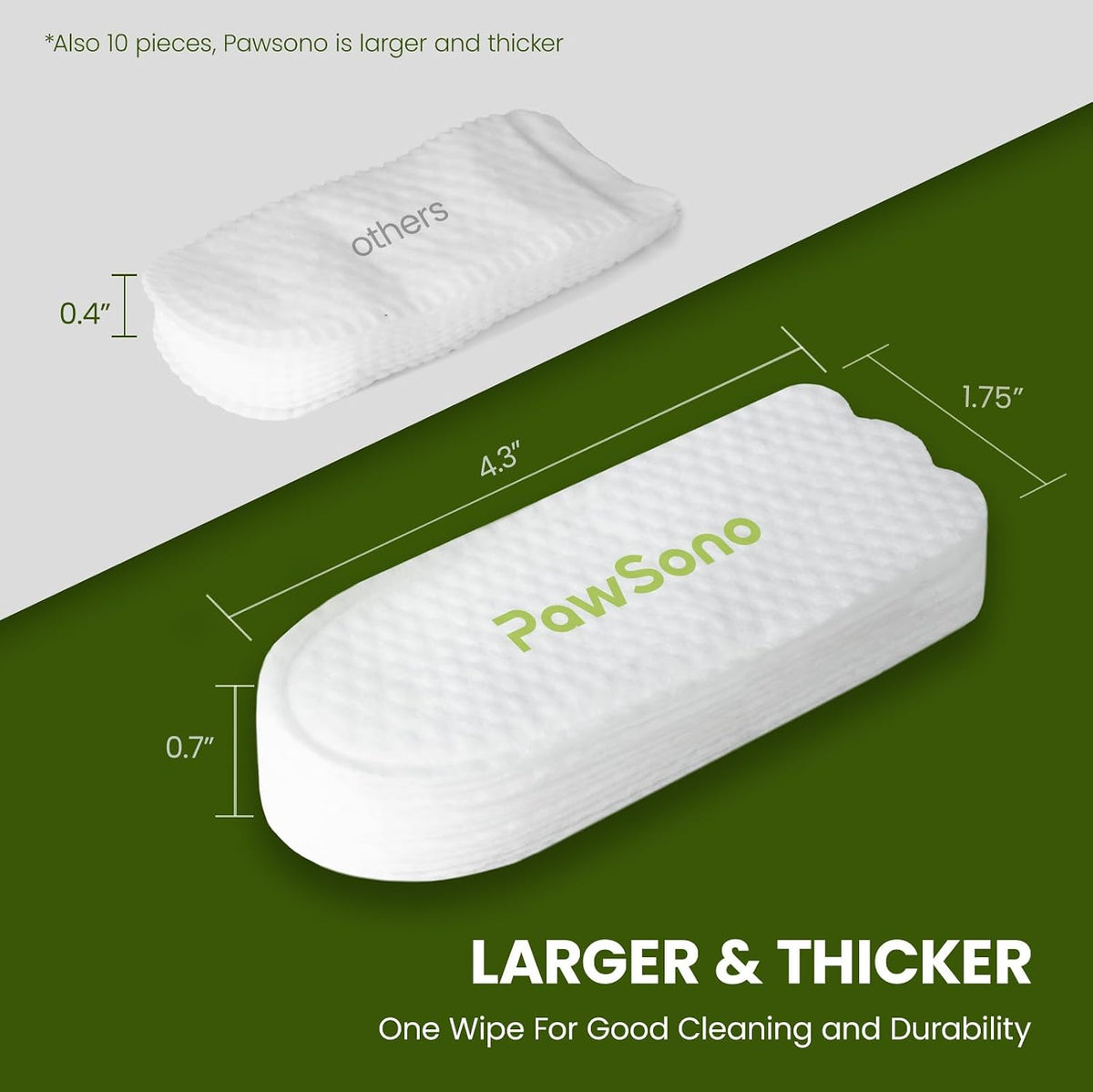 Thick texture of PawSono dog ear cleaning wipe