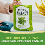 Premium fat free green apple gourmet licorice candy twists