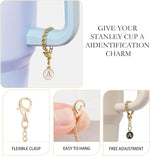Ekarley water bottle name id charm attached to cup handle