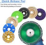 Eyech flange nut mounted on angle grinder spindle
