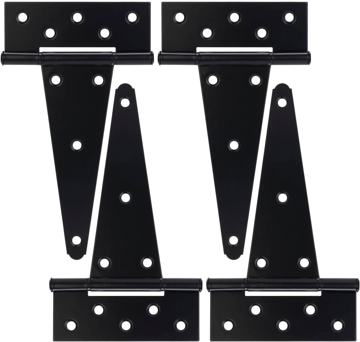 4 Inch T-Strap Gate Hinges, Shed Barn Door Hinges Heavy Duty, Black Tee Hinges for Wooden Fences, Yard Gate, Wrought Hardware Iron Rustproof (4 Pack/Set) - Image 11