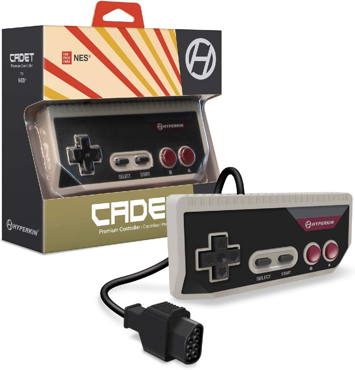 Hyperkin Cadet Premium Controller for NES gray front view