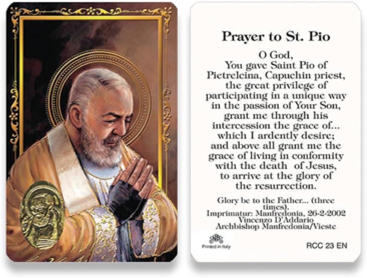 San Francis Imports wallet size holy cards front view religious prayer cards