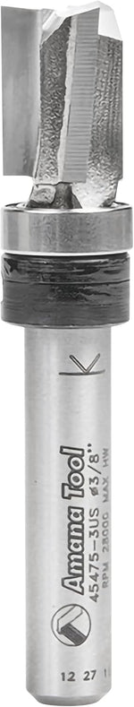 Amana Tool 45475 Carbide Tipped Flush Trim Plunge Template Router Bit 3/8 Dia x 1/2 x 1/4 Inch Shank with 2 Upper Ball Bearings - Image 13