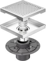 Neodrain 4-Inch Brushed Square Shower Drain with Quadrato Pattern Grate | 304 Stainless Steel, Floor Drain with PVC Shower Drain Base and Rubber Gasket for Bathroom,Includes Hair Strainer - Image 10
