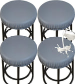HFCNMY PU bar stool covers front view in gray