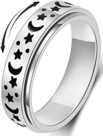 Anxiety Relief Ring Fidget Spinner Ring Stress Relief Toy Stainless Steel Spinner Ring Fidget Rings for Wome Men Unisex - Image 13