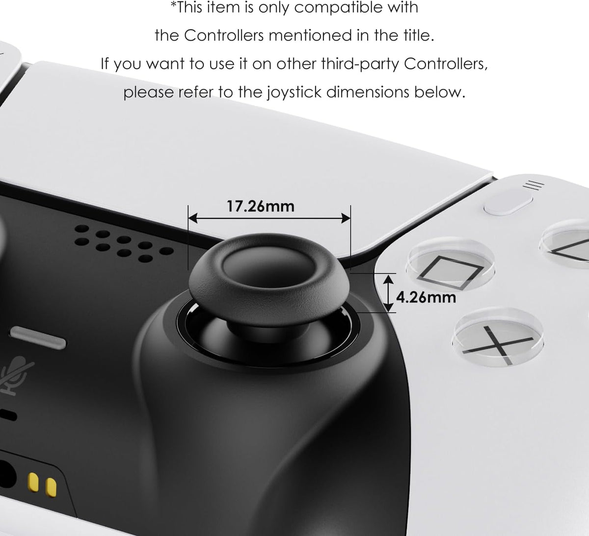 Skull & Co. Convex Thumb Grips Set: Skin, CQC Joystick Cap Analog Stick Cap for Nintendo Switch Pro Controller & PS5 / PS4 / Slim/Pro Controller- Black, 2 Pairs (4pcs) - Image 10