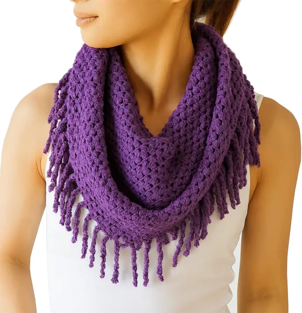 StylesILove two tone women winter warm mini tube infinity scarf front view