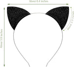 Merroyal black cat hairband angled close up detail