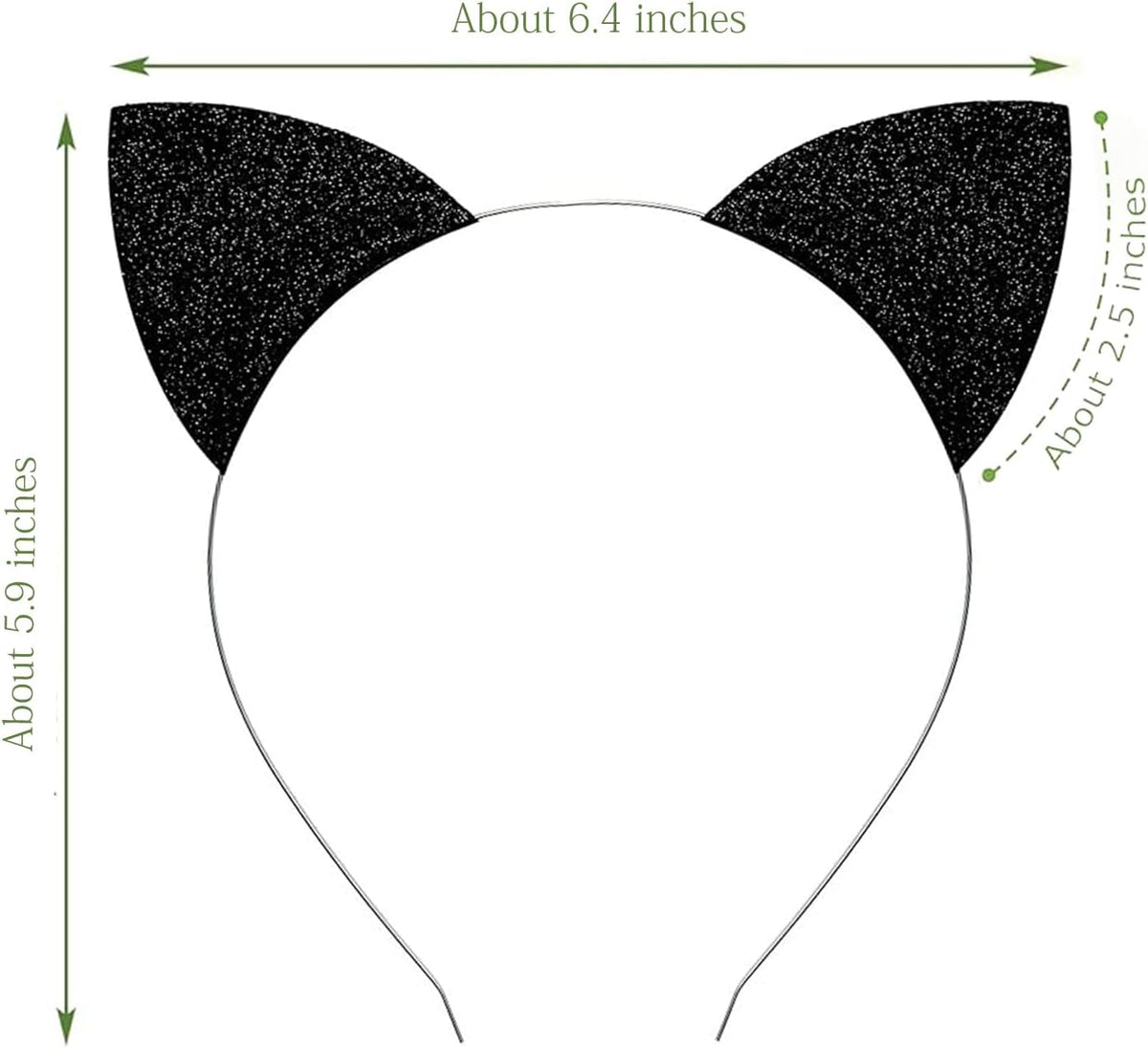 Merroyal black cat hairband angled close up detail