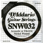 D'Addario single guitar string green packaging label details