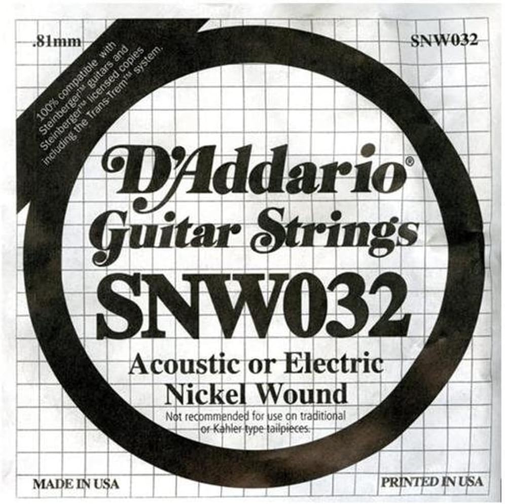 D'Addario single guitar string green packaging label details