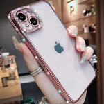 Casechics pink glitter bling case side profile view