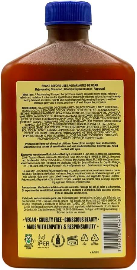 Lola From Rio Rapunzel Rejuvenating Shampoo 250ml bottle packaging