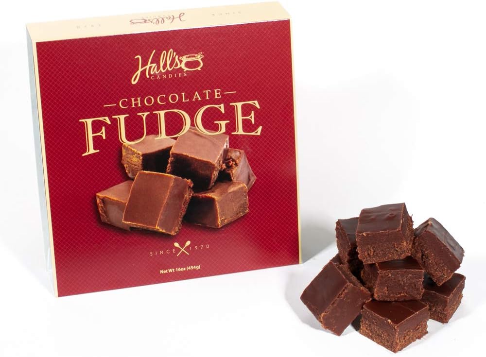 Hall's Candies small batch handcrafted fudge packaging details