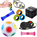 Jiangrui sensory fidget toys 7 pack set front view showcasing the complete stress relief bundle.