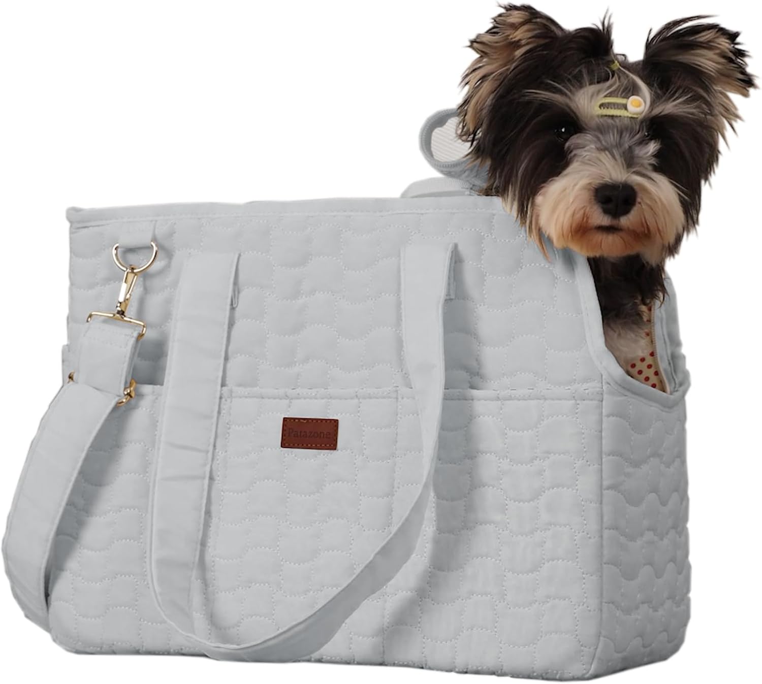 Small Dog Purse Rabbits Carrier Bag,Adult Cat/Puppy Carriers Bunny Bag with Multiple Pockets,Breathable Mesh Soft Cushion,Traveling Pets Tote Picnic Outdoor 15lb (Grey2, Large) - Image 1