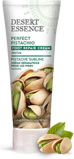 Desert Essence pistachio foot repair cream set against clean backdrop