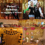 GOER imported gold tinsel streamers backdrop packaging for birthday and wedding celebrations
