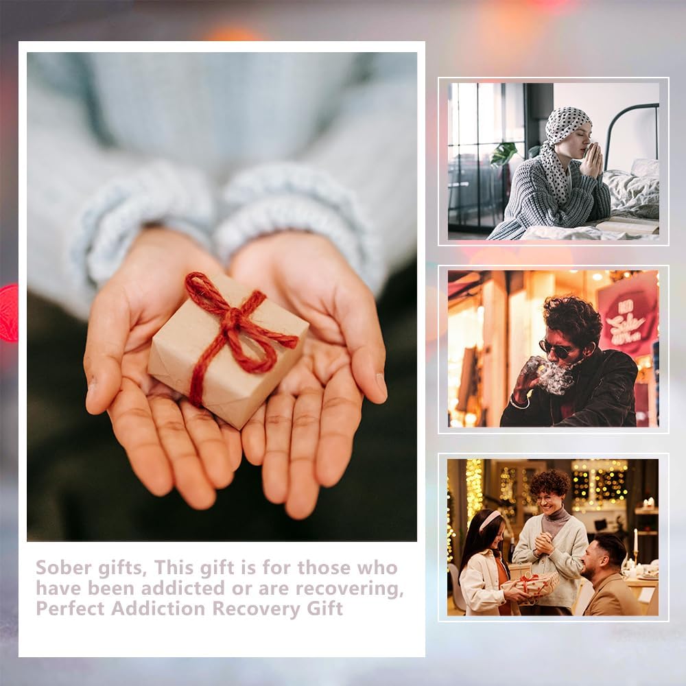 Addiction recovery milestone gift displayed in packaging