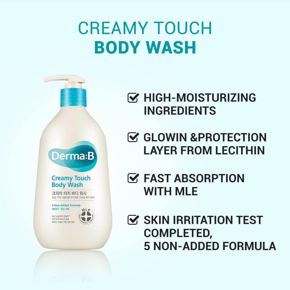 Derma B Creamy Touch Body Wash ingredient highlights