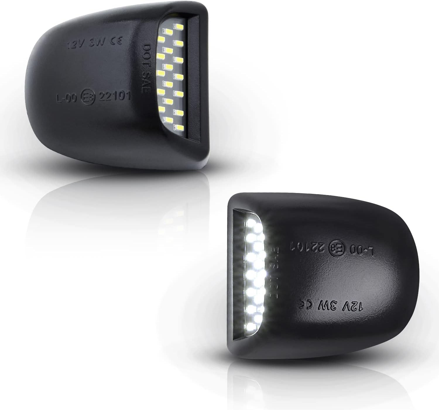 Asgohme LED license plate lights premium replacement assembly front view