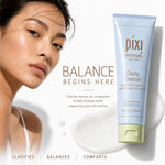 Pixi salicylic acid cleanser texture sample showing clear exfoliating gel consistency for blemish control