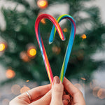 Close up view of authentic imported USA Christmas tree candy decorations