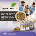Side view of WaYo fresh dog food 12 ounce serving size
