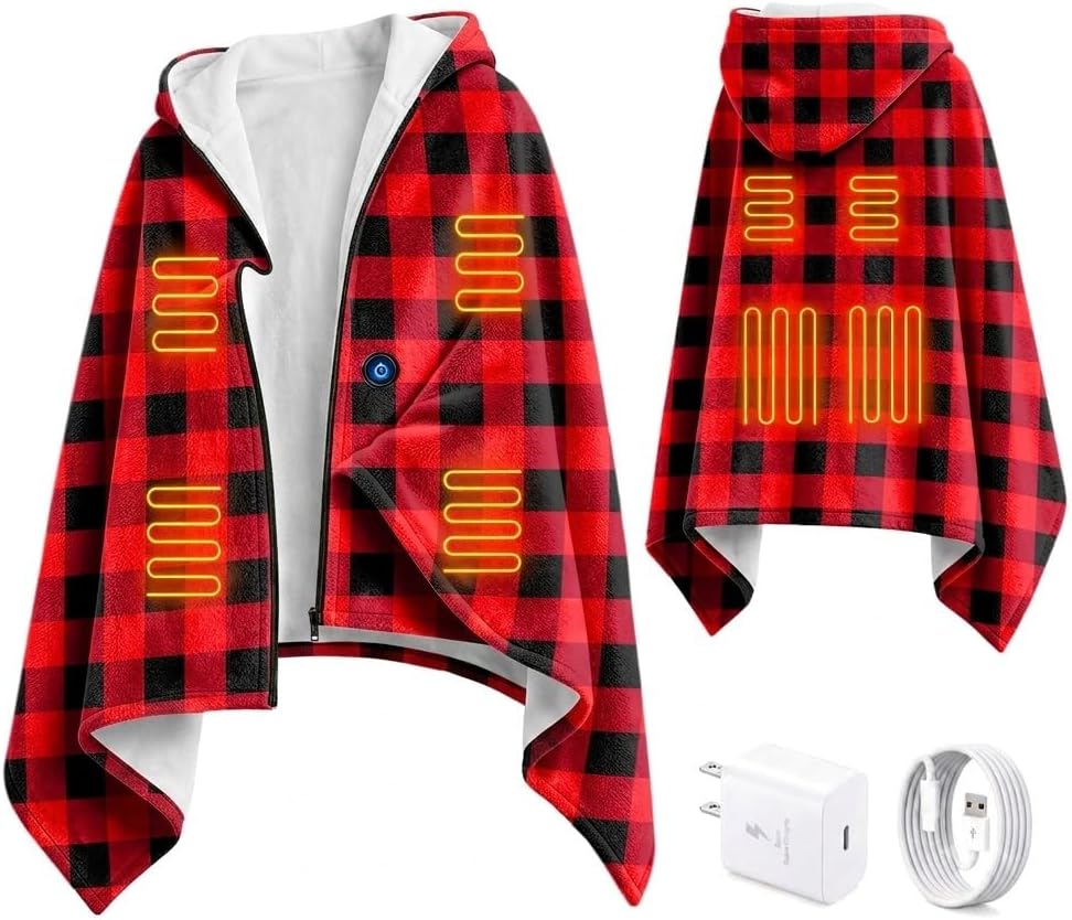 USB Powered Heated Throw Blanket for Women, 50" X 60" 9V 18W Portable Cow Print Electric Heating Blanket with 3 Heat Settings, 8-Zone Graphene Heating Blankets for Couch Car Office Outdoor - Image 15