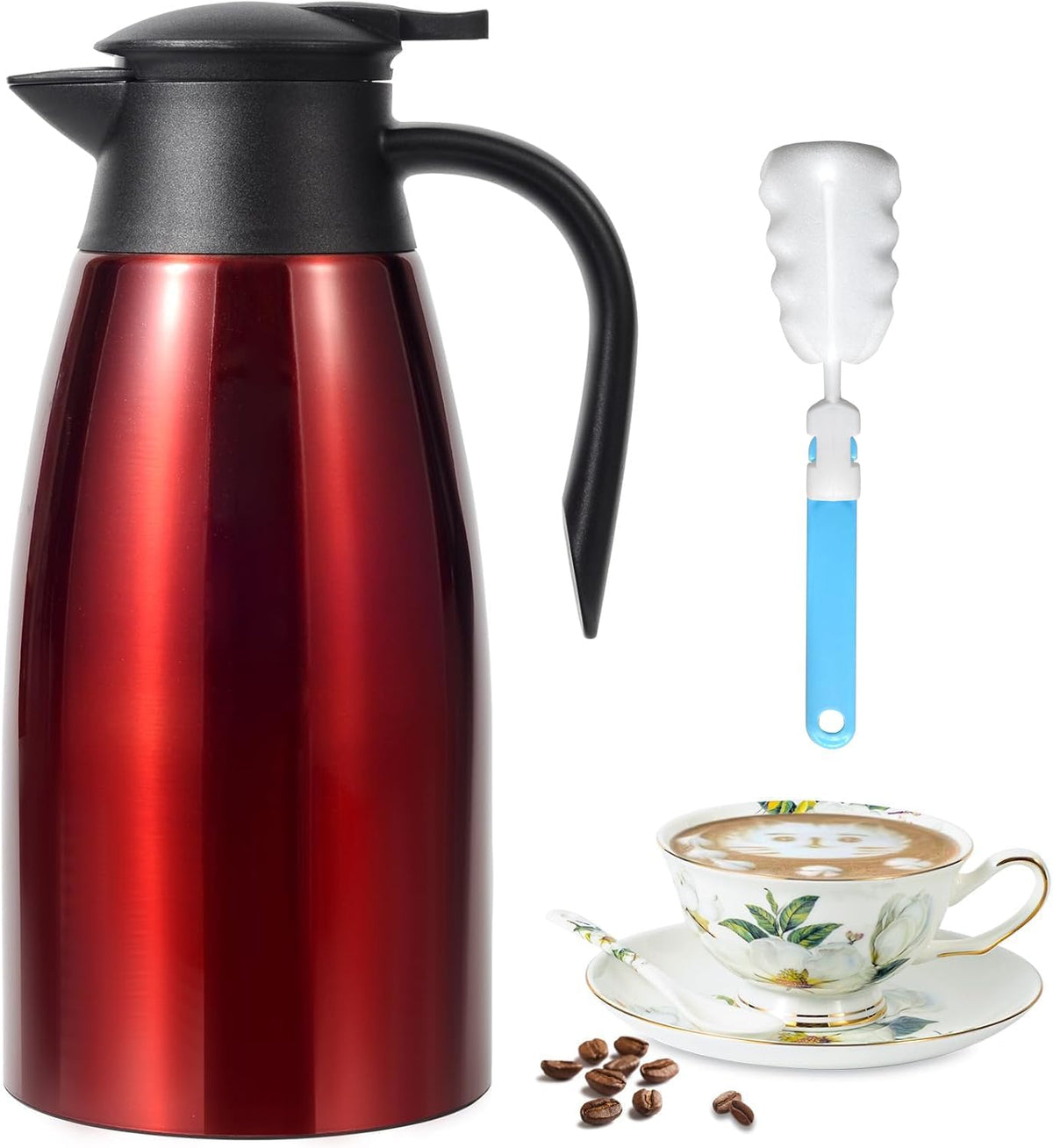 Dumfoin 70 Ounce stainless steel coffee carafe front view