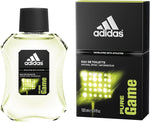 Adidas Pure Game Eau De Toilette front view showing faceted glass bottle