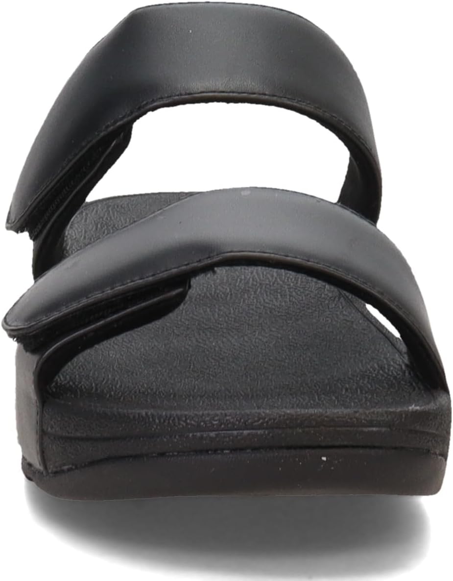FitFlop women's lulu adjustable leather slides strap detail