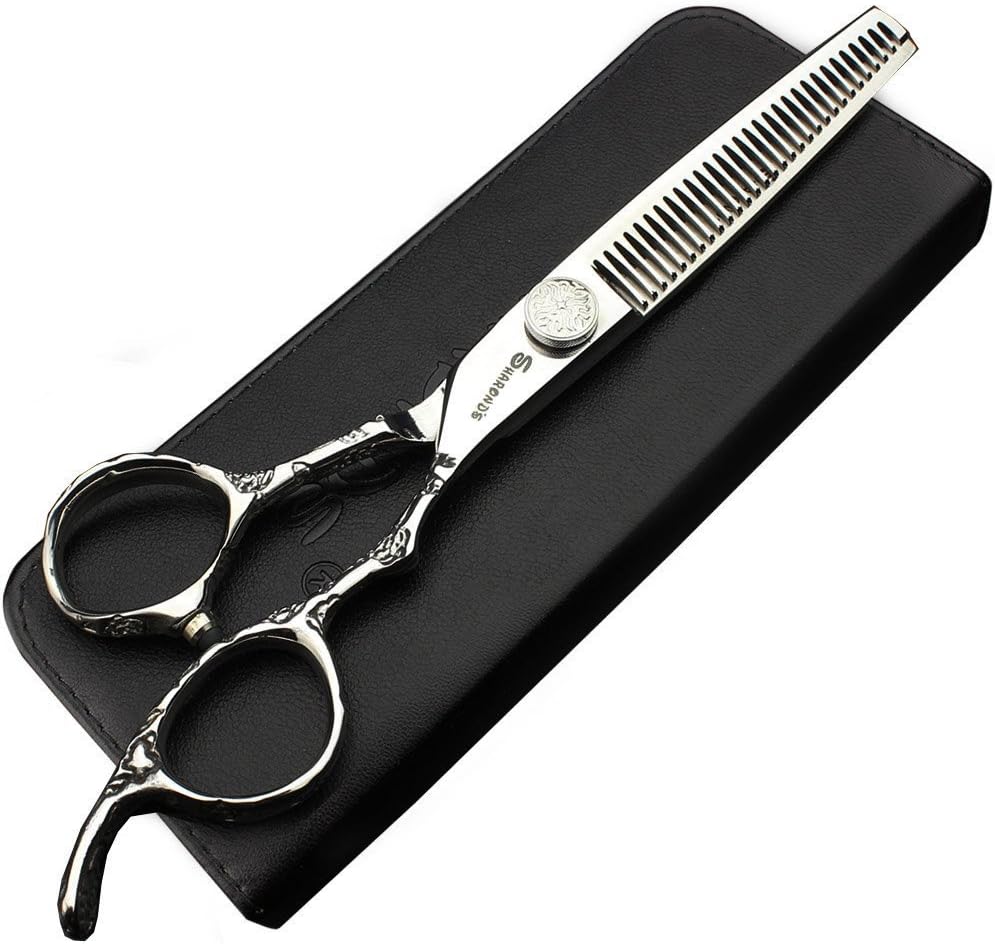6/7-Inch Professional Hair Scissors Haircut Rose Pattern Hair Scissors Styling Tools Japanese Stainless Steel Scissor Set (7-inch cutting scissors-A) - Image 13