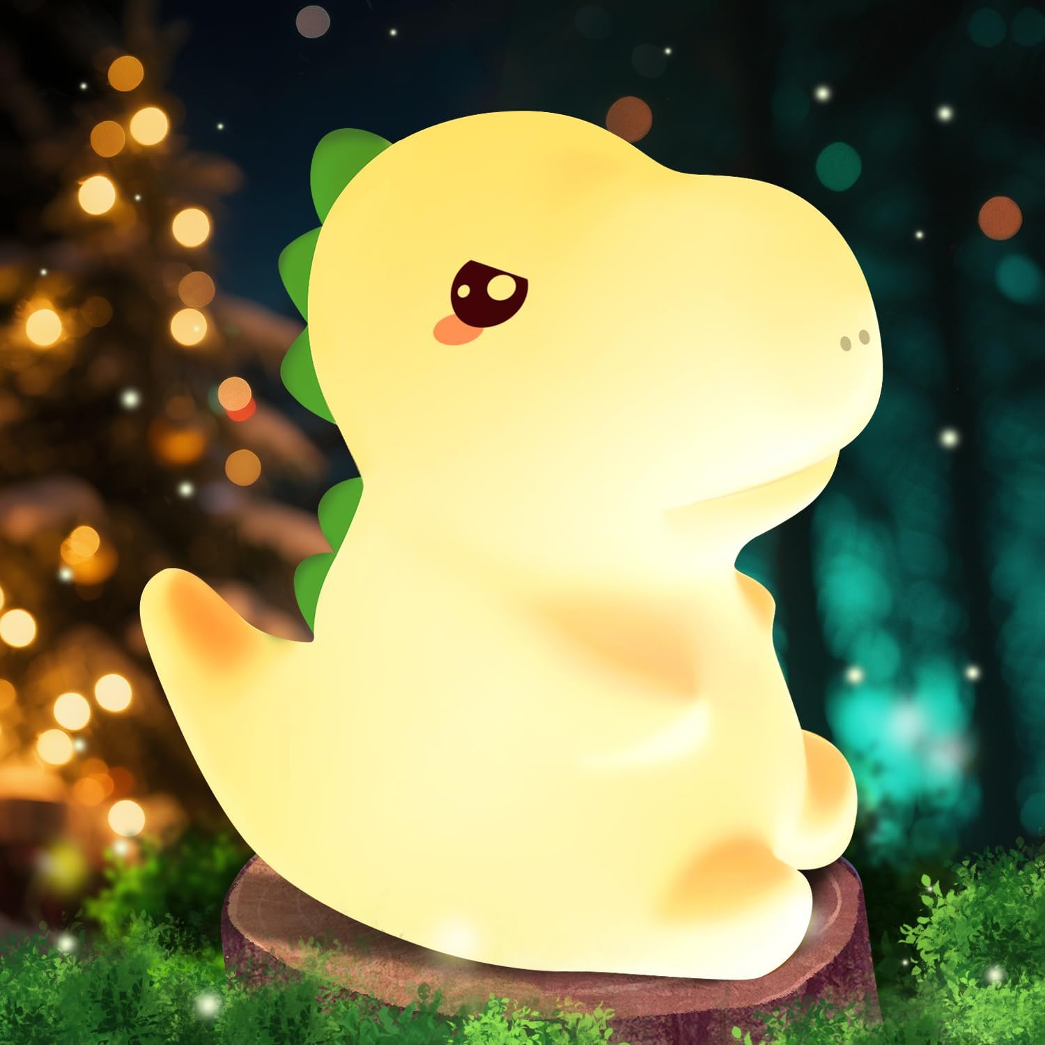One Fire dinosaur night light front view for kids room