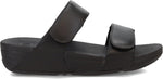 FitFlop women's lulu adjustable leather slides top angle