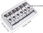 Silver hardtail guitar bridge saddles and plate